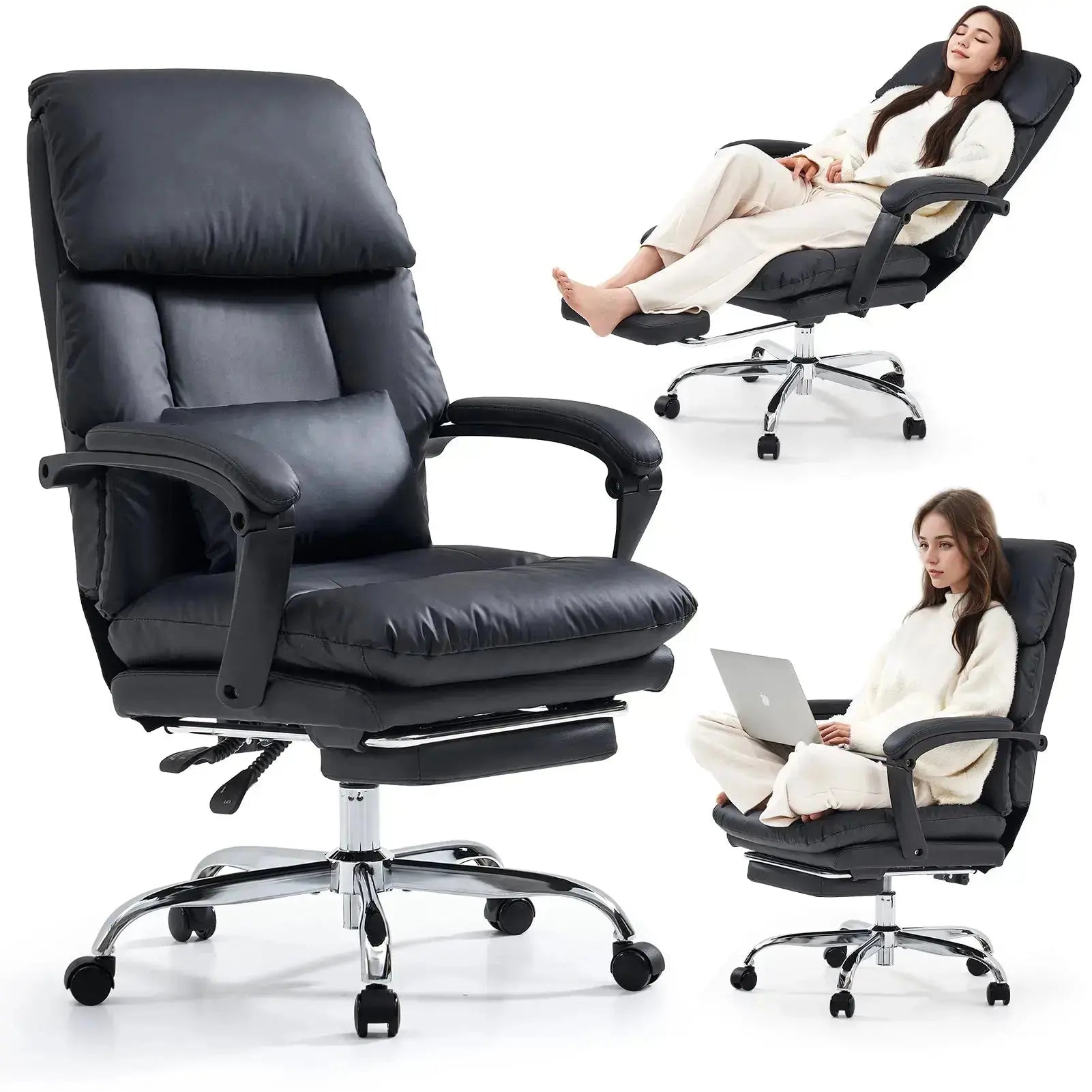EMIAH C029 Ergonomic Genuine Leather Office Chair with Foot Rest - EMIAH Store