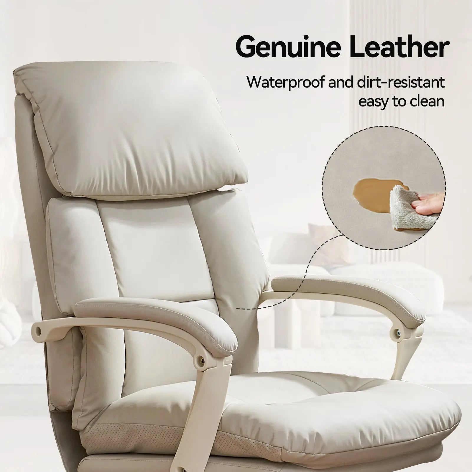 EMIAH C029 Ergonomic Genuine Leather Office Chair with Foot Rest - EMIAH Store