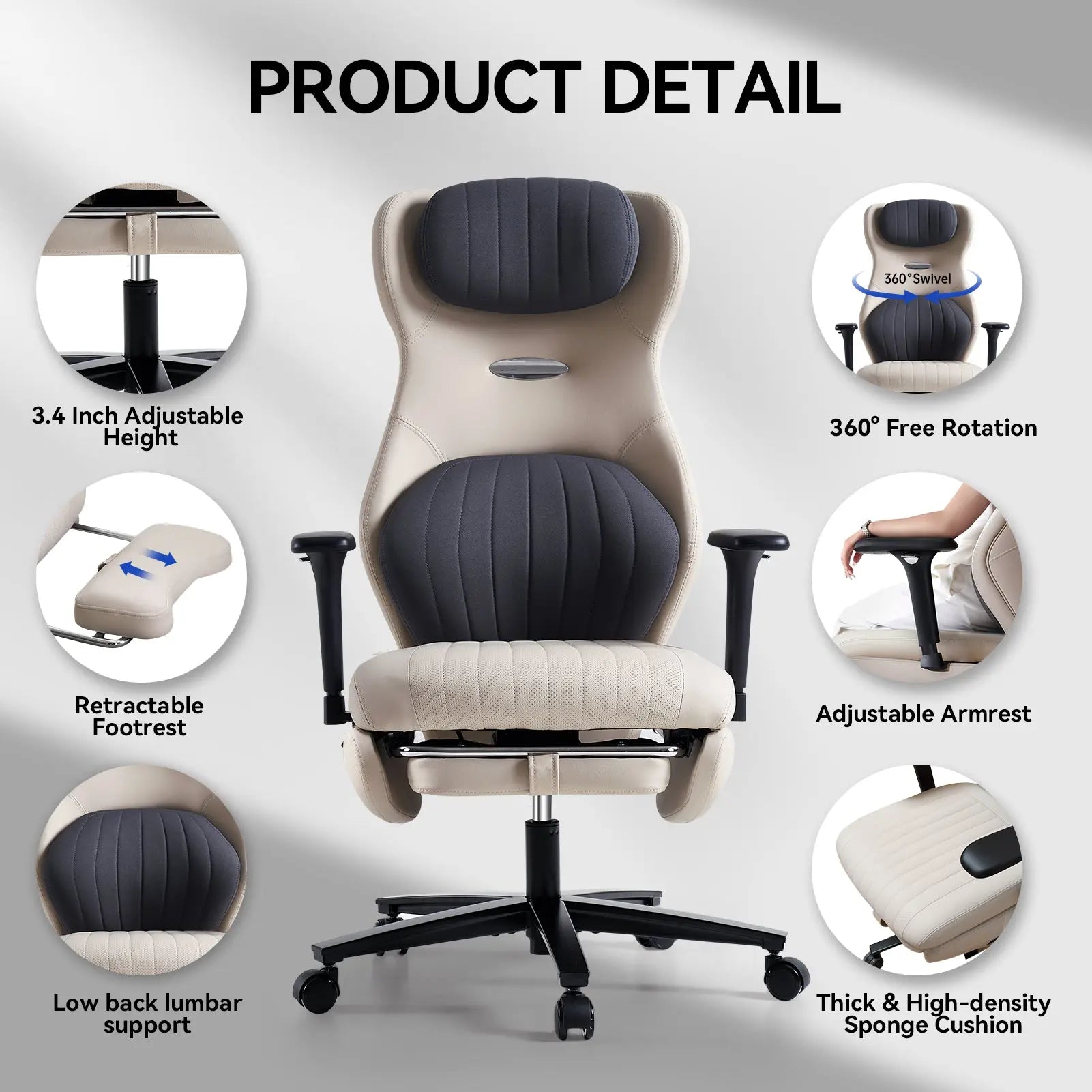 EMIAH GT100 Ergonomic Gaming Chair with Lumbar Support EMIAH