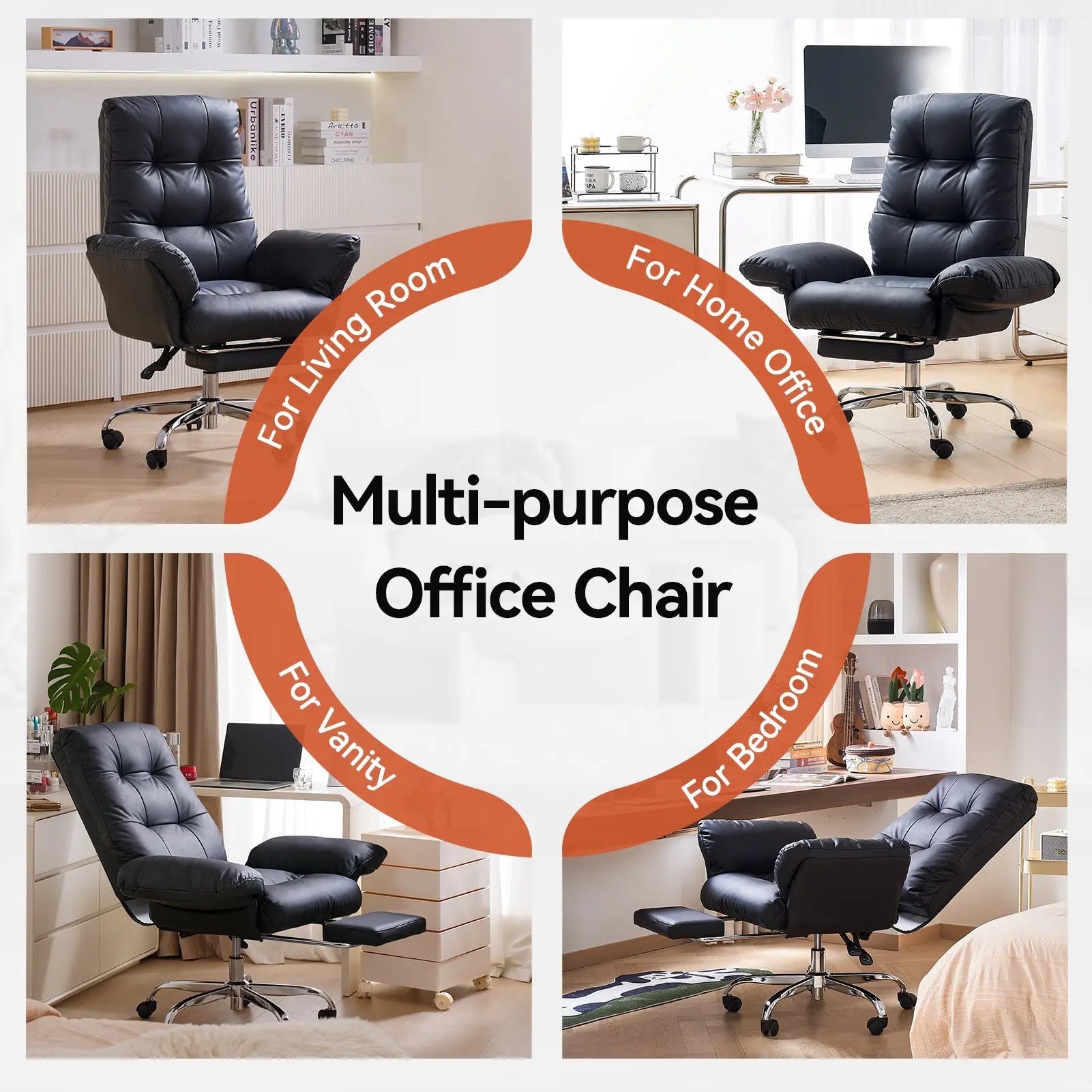 EMIAH C590 Comfy Ergonomic Office Chair with Footrest and Flip-up Arms - EMIAH Store