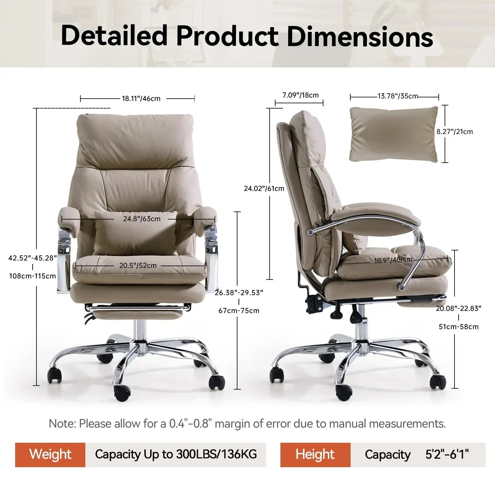 EMIAH C570 Comfortable Office Chair with Footrest - EMIAH Store 