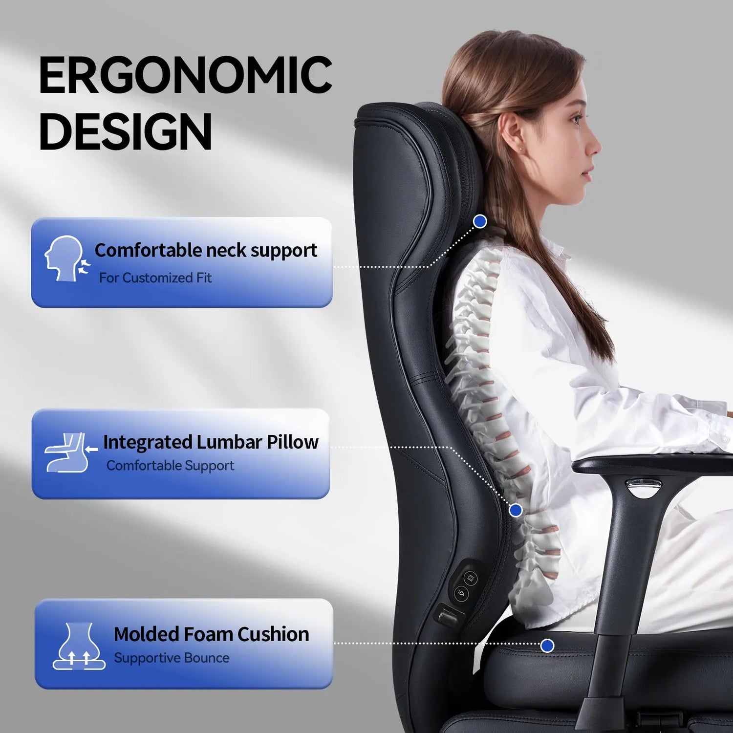 EMIAH GT100 Ergonomic Gaming Chair with Lumbar Support - EMIAH Store 
