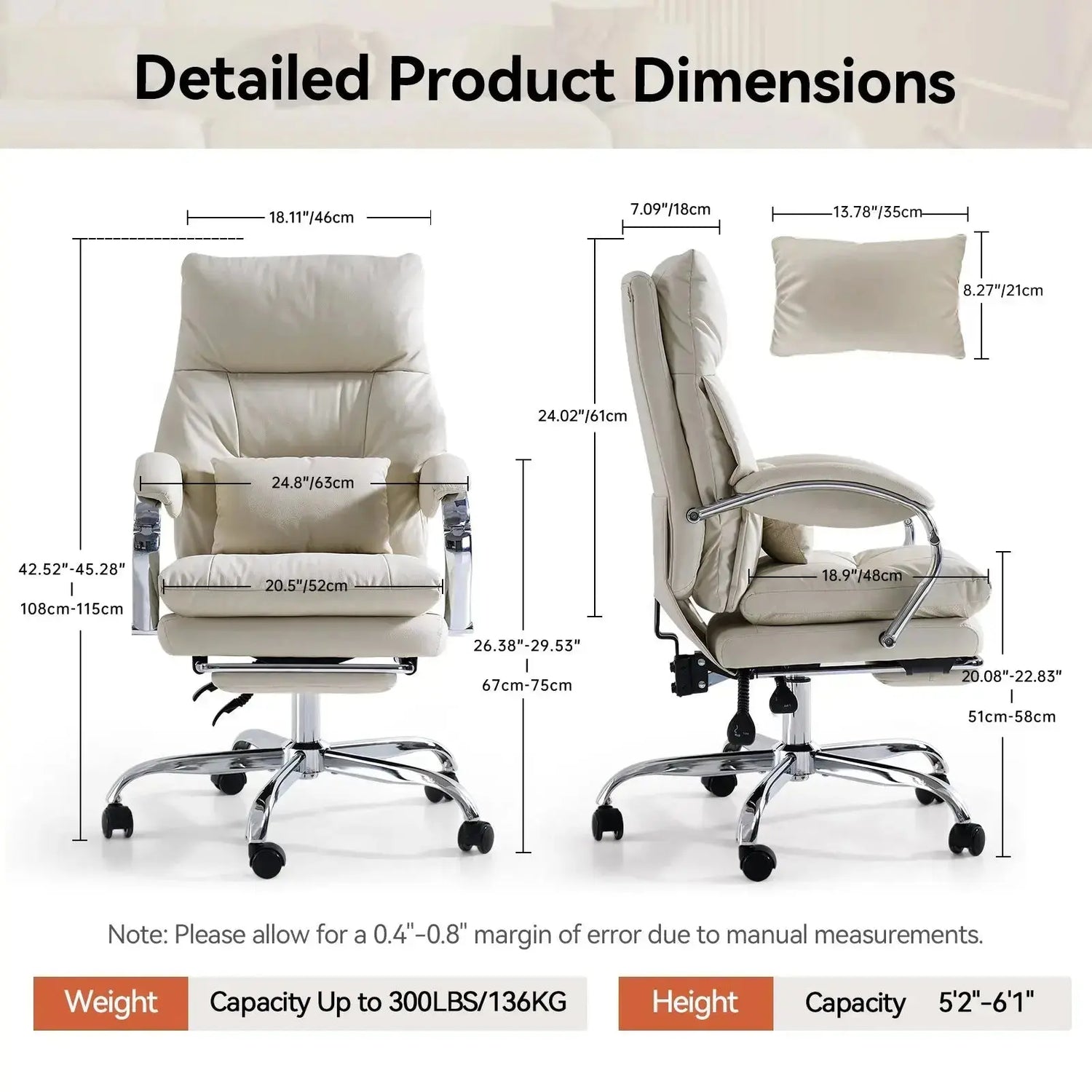 EMIAH C570 Comfortable Office Chair with Footrest - EMIAH Store 