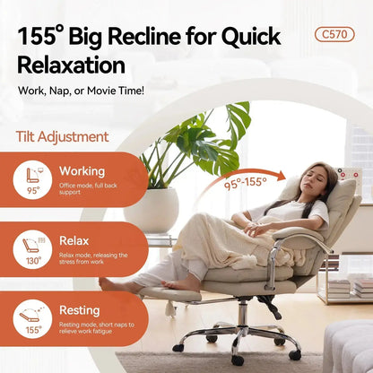 EMIAH C570 Comfortable Office Chair with Footrest - EMIAH Store 