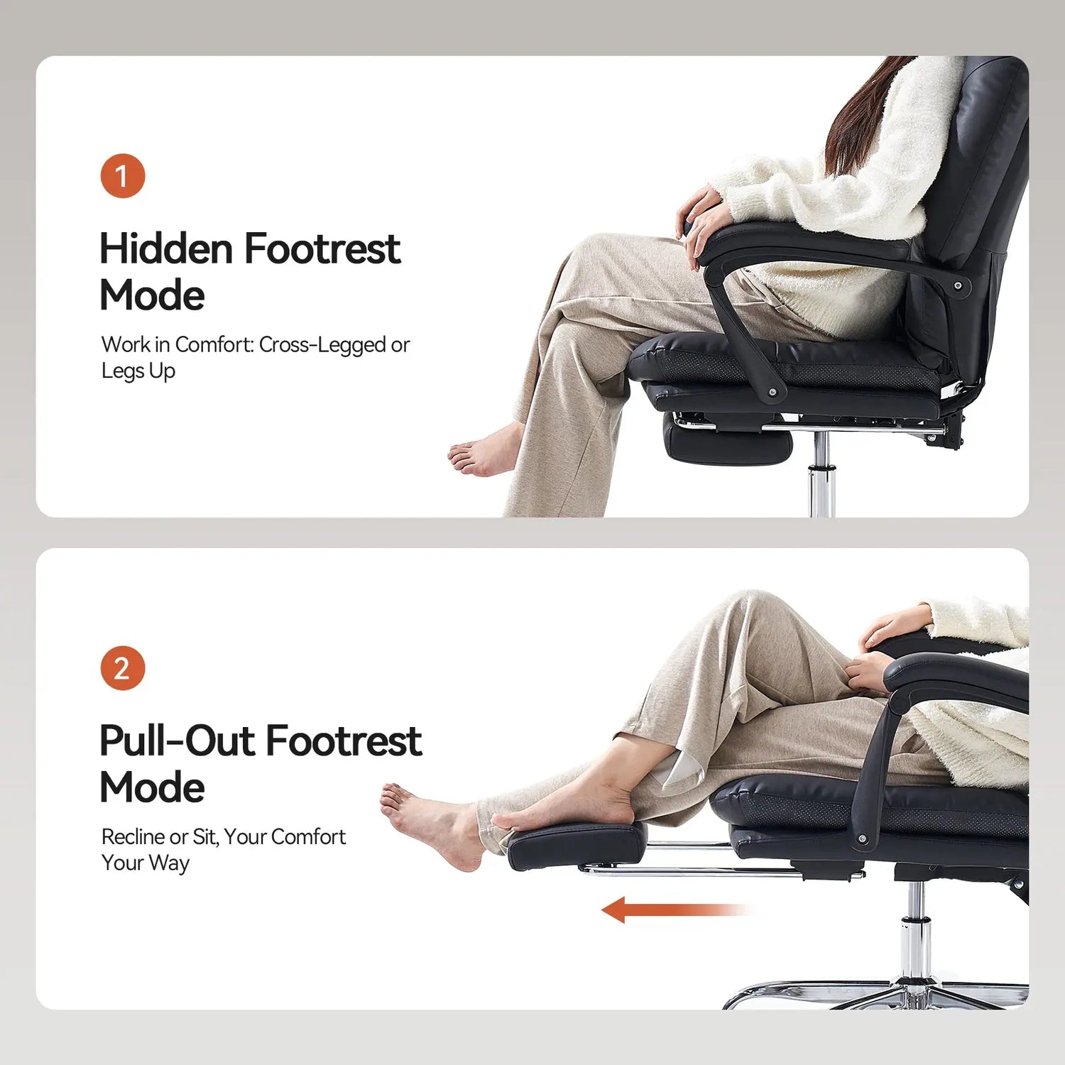 EMIAH C586 Ergonomic Ultra-Comfortable Office Chair with Foot Rest EMIAH