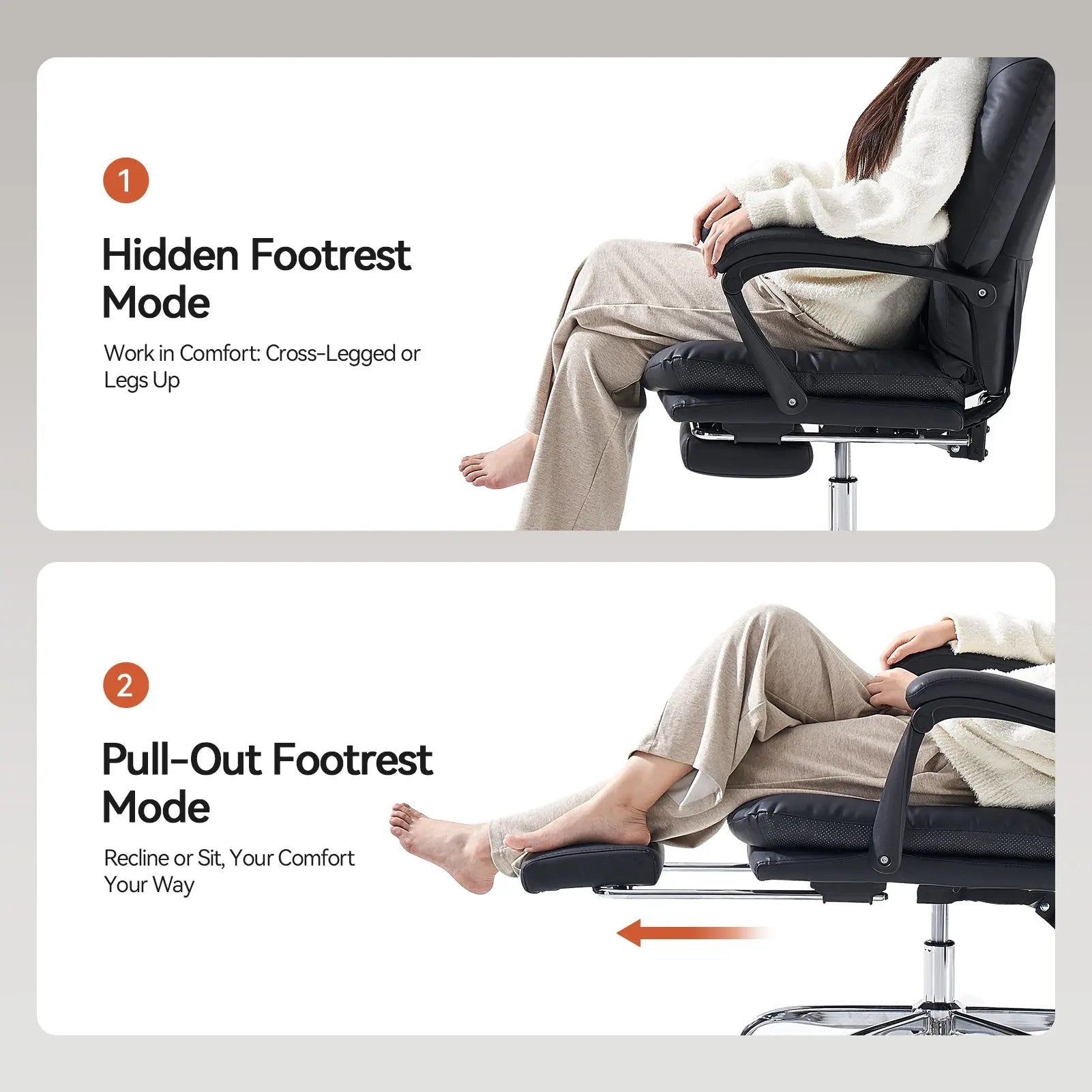 EMIAH C586 Ergonomic Ultra-Comfortable Office Chair with Foot Rest EMIAH