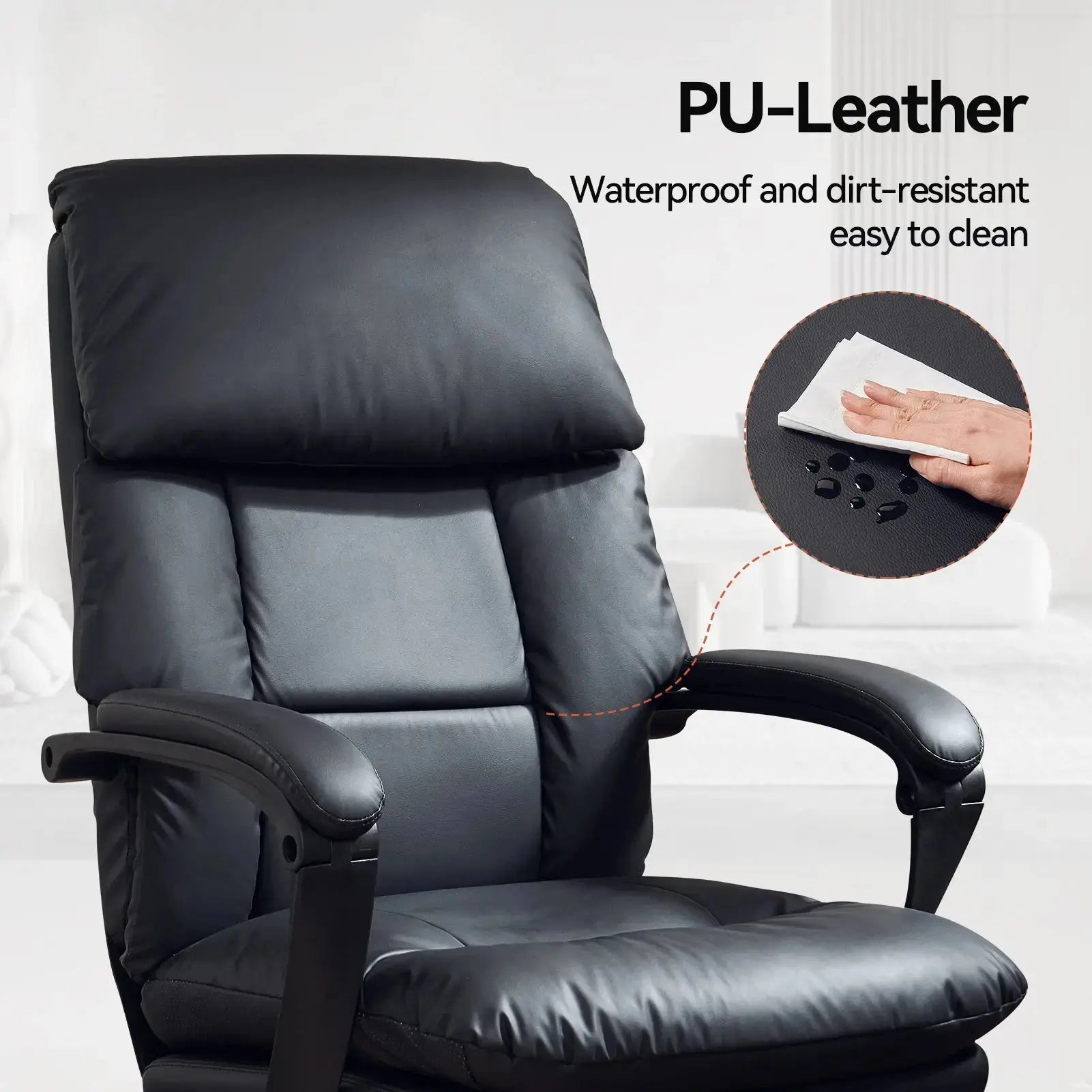 EMIAH C029 Ergonomic Genuine Leather Office Chair with Foot Rest - EMIAH Store 