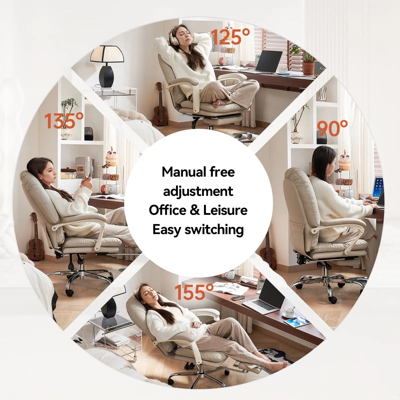 EMIAH C586 Ergonomic Ultra-Comfortable Office Chair with Foot Rest - EMIAH Store 