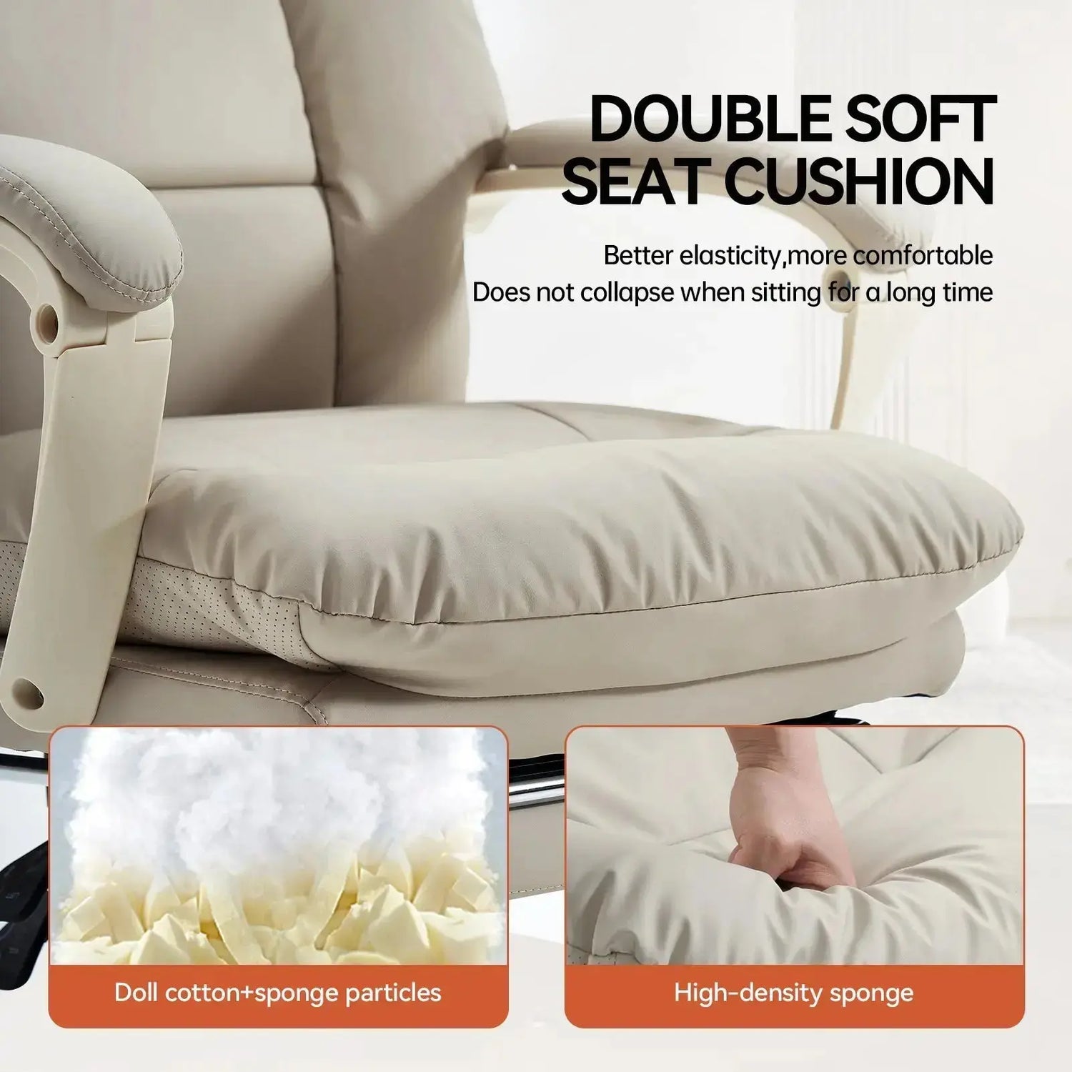 EMIAH C029 Ergonomic Genuine Leather Office Chair with Foot Rest - EMIAH Store 