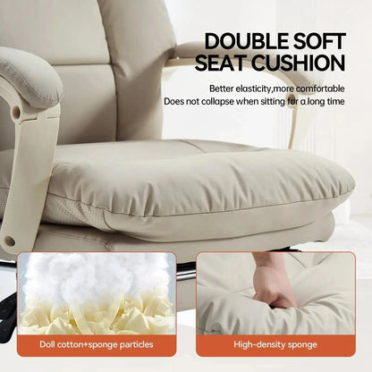 EMIAH C029 Ergonomic Genuine Leather Office Chair with Foot Rest - EMIAH Store 