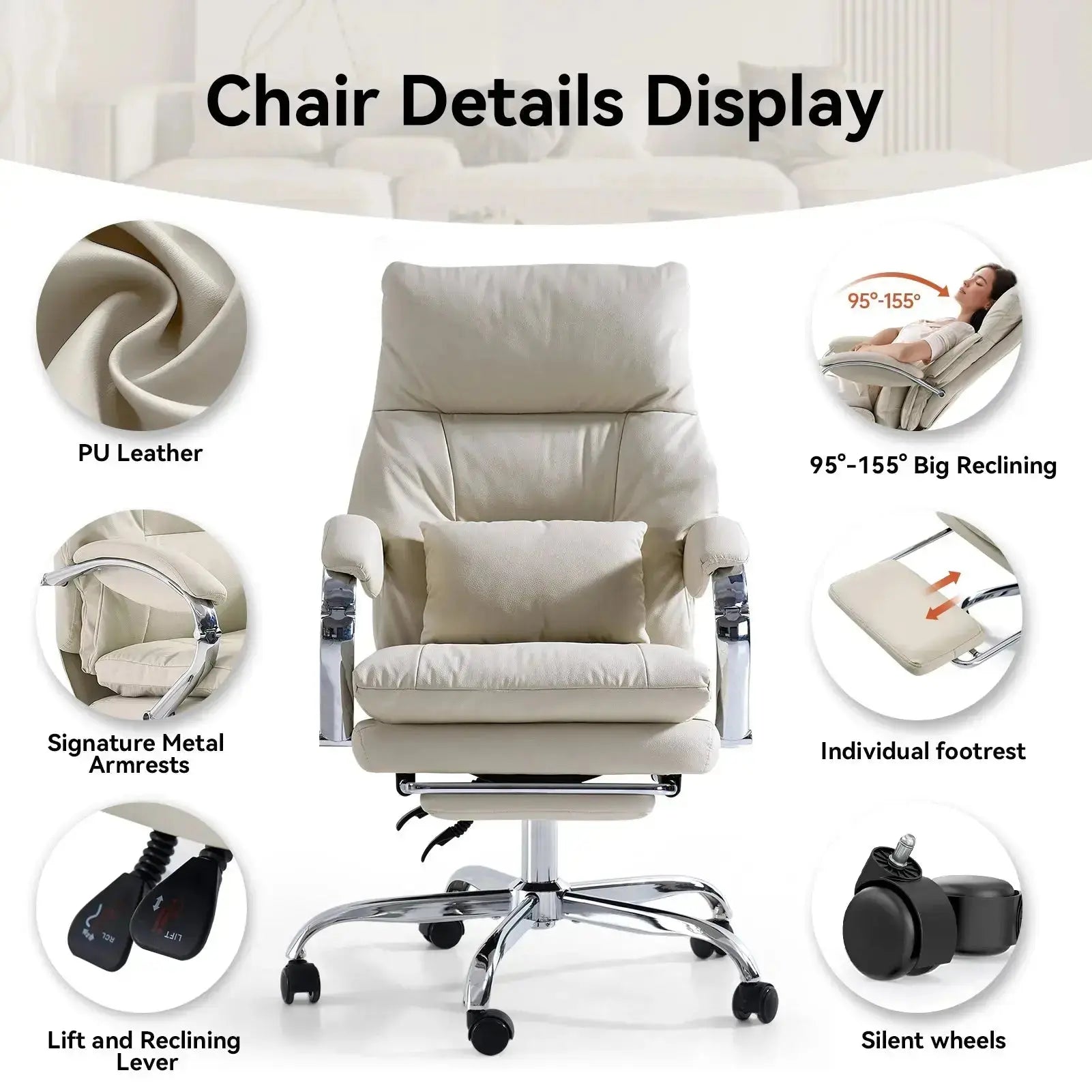 EMIAH C570 Comfortable Office Chair with Footrest - EMIAH Store 