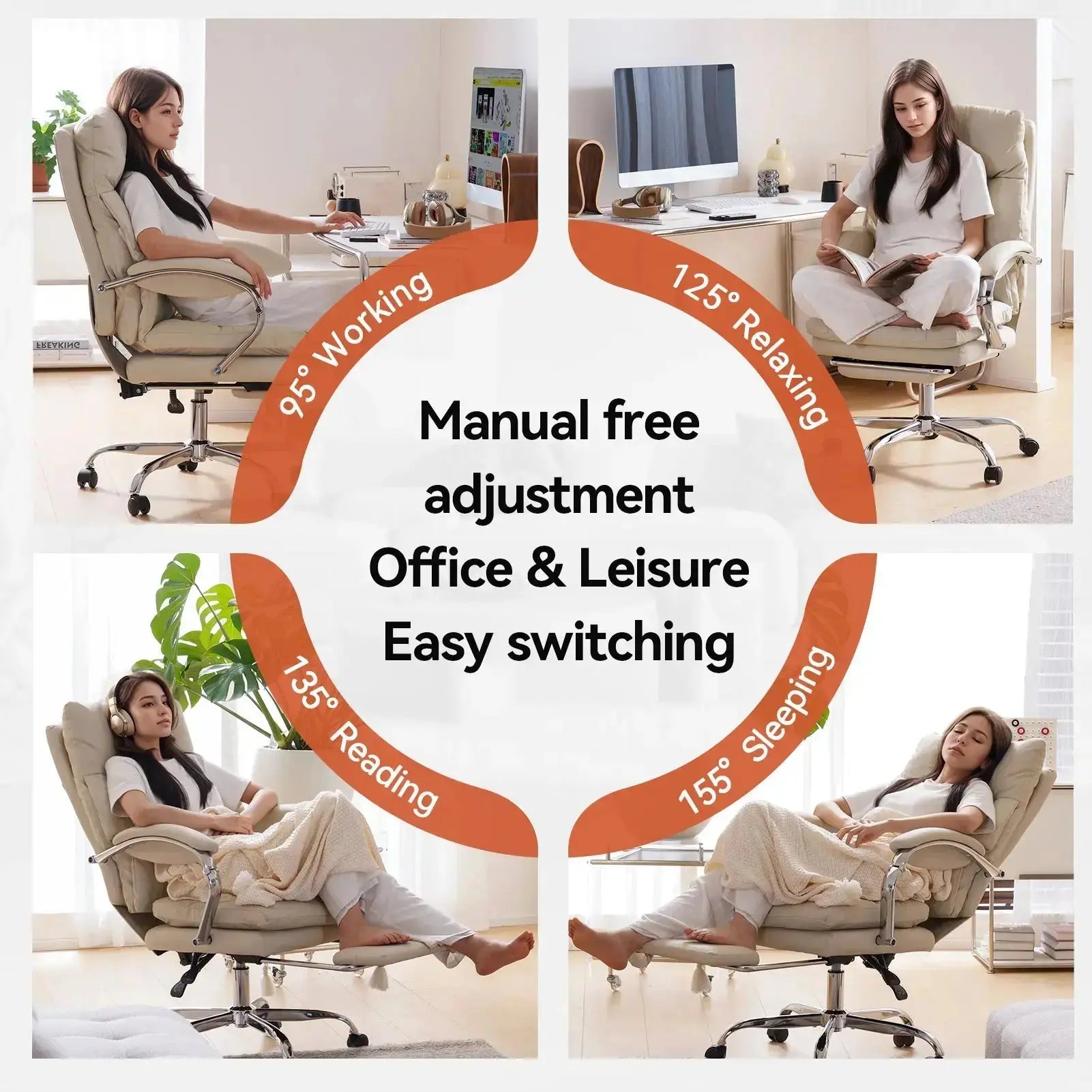 EMIAH C570 Comfortable Office Chair with Footrest - EMIAH Store 