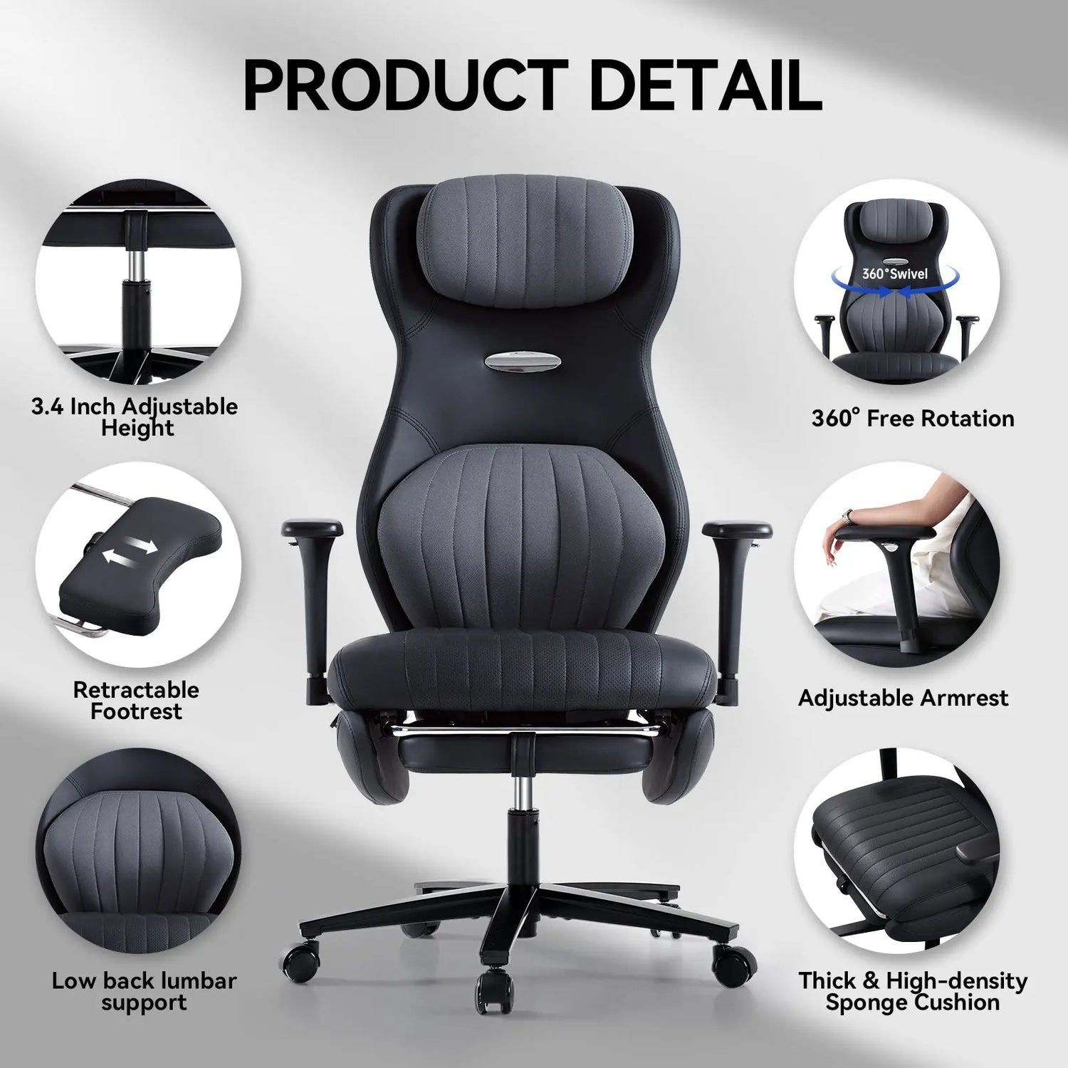 EMIAH GT100 Ergonomic Gaming Chair with Lumbar Support EMIAH