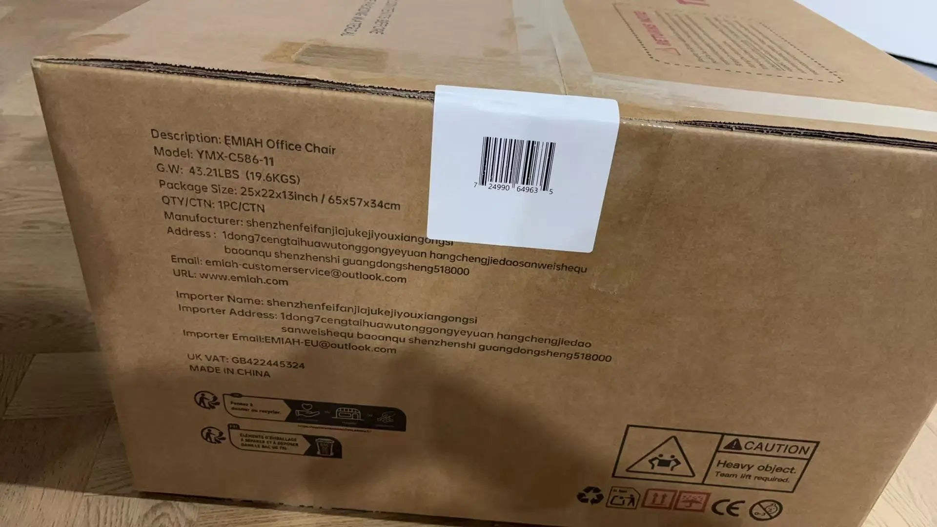 EMIAH C586 Ergonomic Ultra-Comfortable Office Chair with Foot Rest EMIAH