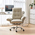 EMIAH C590 Comfy Ergonomic Office Chair with Footrest and Flip-up Arms - EMIAH Store Beige / Standard