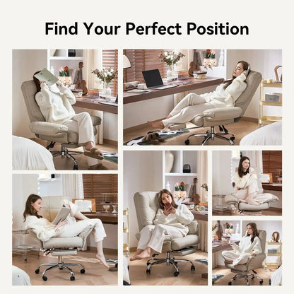 EMIAH C590 Comfy Ergonomic Office Chair with Footrest and Flip-up Arms - EMIAH Store 