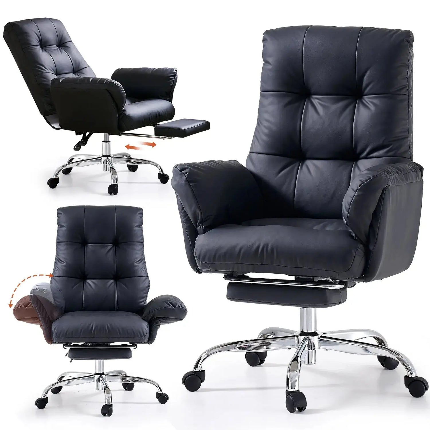EMIAH C590 Comfy Ergonomic Office Chair with Footrest and Flip-up Arms - EMIAH Store 