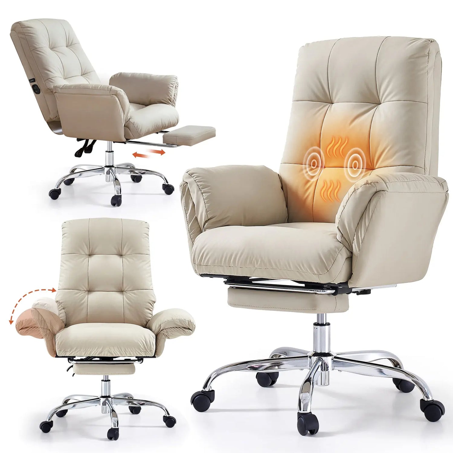 EMIAH C590 Comfy Ergonomic Office Chair with Footrest and Flip-up Arms - EMIAH Store 